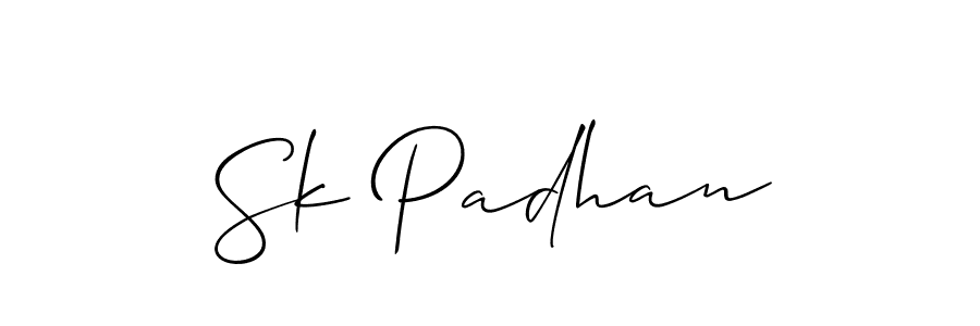 Create a beautiful signature design for name Sk Padhan. With this signature (Allison_Script) fonts, you can make a handwritten signature for free. Sk Padhan signature style 2 images and pictures png