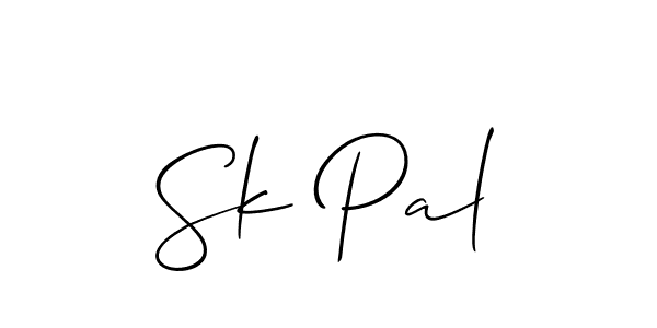 You should practise on your own different ways (Allison_Script) to write your name (Sk Pal) in signature. don't let someone else do it for you. Sk Pal signature style 2 images and pictures png