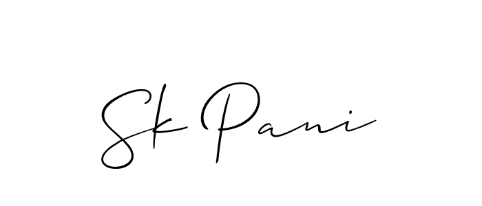 if you are searching for the best signature style for your name Sk Pani. so please give up your signature search. here we have designed multiple signature styles  using Allison_Script. Sk Pani signature style 2 images and pictures png