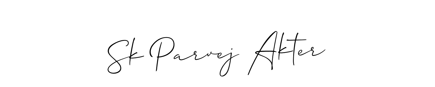 Similarly Allison_Script is the best handwritten signature design. Signature creator online .You can use it as an online autograph creator for name Sk Parvej Akter. Sk Parvej Akter signature style 2 images and pictures png