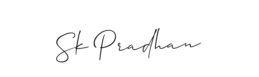 Create a beautiful signature design for name Sk Pradhan. With this signature (Allison_Script) fonts, you can make a handwritten signature for free. Sk Pradhan signature style 2 images and pictures png
