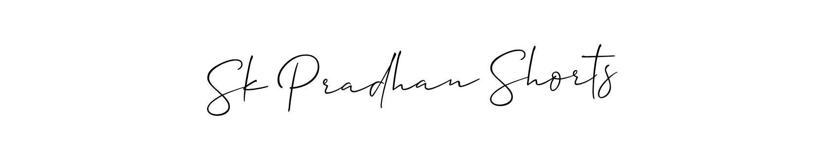 How to Draw Sk Pradhan Shorts signature style? Allison_Script is a latest design signature styles for name Sk Pradhan Shorts. Sk Pradhan Shorts signature style 2 images and pictures png