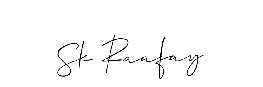 The best way (Allison_Script) to make a short signature is to pick only two or three words in your name. The name Sk Raafay include a total of six letters. For converting this name. Sk Raafay signature style 2 images and pictures png