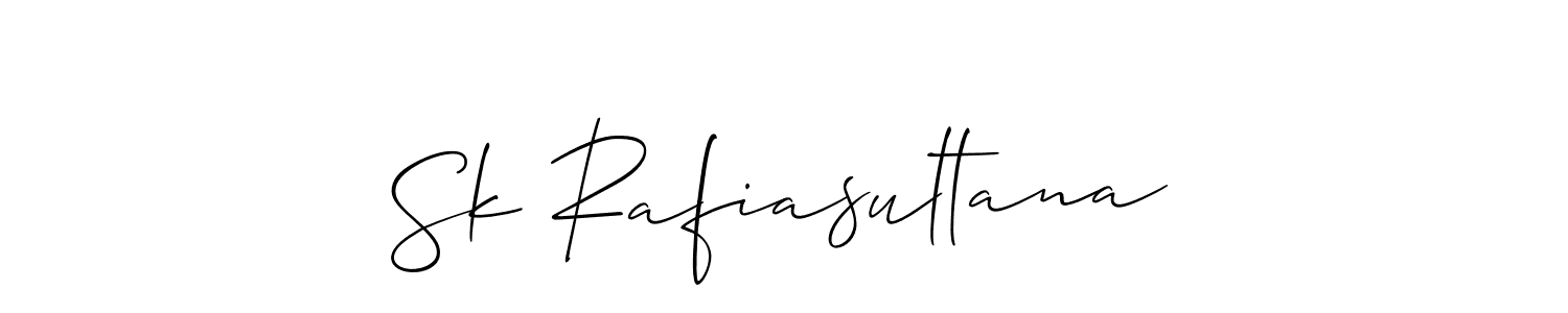 Use a signature maker to create a handwritten signature online. With this signature software, you can design (Allison_Script) your own signature for name Sk Rafiasultana. Sk Rafiasultana signature style 2 images and pictures png
