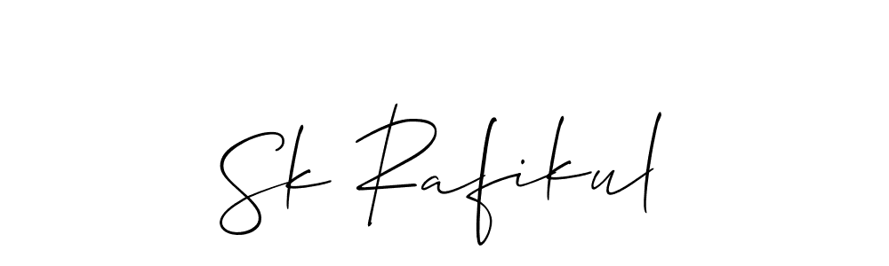 Also You can easily find your signature by using the search form. We will create Sk Rafikul name handwritten signature images for you free of cost using Allison_Script sign style. Sk Rafikul signature style 2 images and pictures png