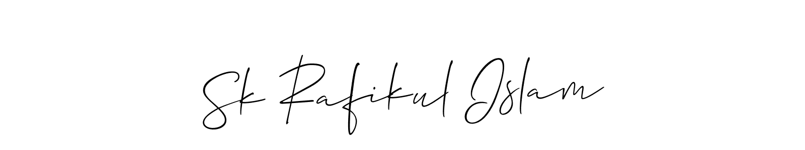 You should practise on your own different ways (Allison_Script) to write your name (Sk Rafikul Islam) in signature. don't let someone else do it for you. Sk Rafikul Islam signature style 2 images and pictures png