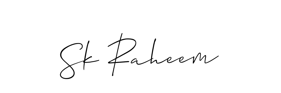 Design your own signature with our free online signature maker. With this signature software, you can create a handwritten (Allison_Script) signature for name Sk Raheem. Sk Raheem signature style 2 images and pictures png