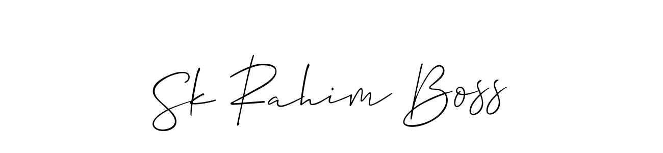 The best way (Allison_Script) to make a short signature is to pick only two or three words in your name. The name Sk Rahim Boss include a total of six letters. For converting this name. Sk Rahim Boss signature style 2 images and pictures png