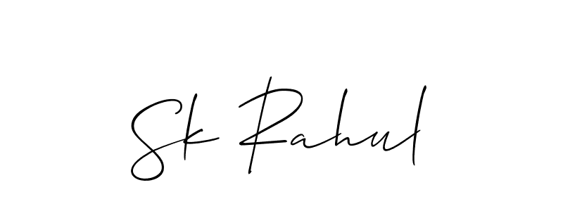 Make a beautiful signature design for name Sk Rahul. With this signature (Allison_Script) style, you can create a handwritten signature for free. Sk Rahul signature style 2 images and pictures png