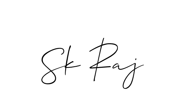 How to Draw Sk Raj signature style? Allison_Script is a latest design signature styles for name Sk Raj. Sk Raj signature style 2 images and pictures png