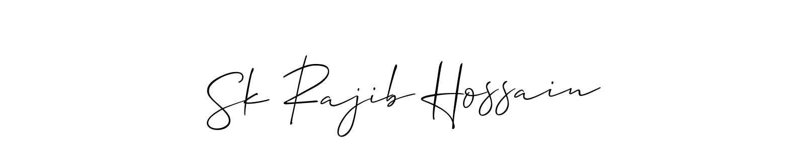 Use a signature maker to create a handwritten signature online. With this signature software, you can design (Allison_Script) your own signature for name Sk Rajib Hossain. Sk Rajib Hossain signature style 2 images and pictures png