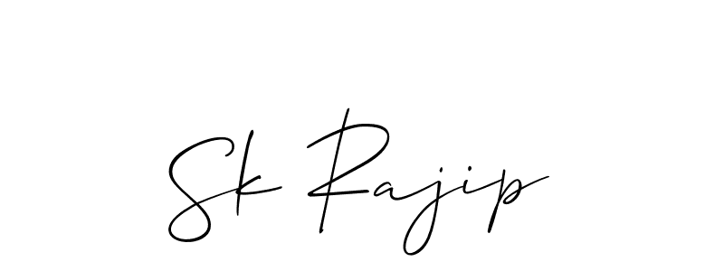 Create a beautiful signature design for name Sk Rajip. With this signature (Allison_Script) fonts, you can make a handwritten signature for free. Sk Rajip signature style 2 images and pictures png