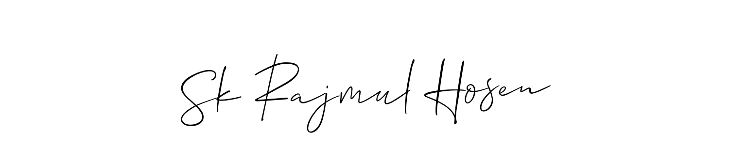 How to make Sk Rajmul Hosen signature? Allison_Script is a professional autograph style. Create handwritten signature for Sk Rajmul Hosen name. Sk Rajmul Hosen signature style 2 images and pictures png