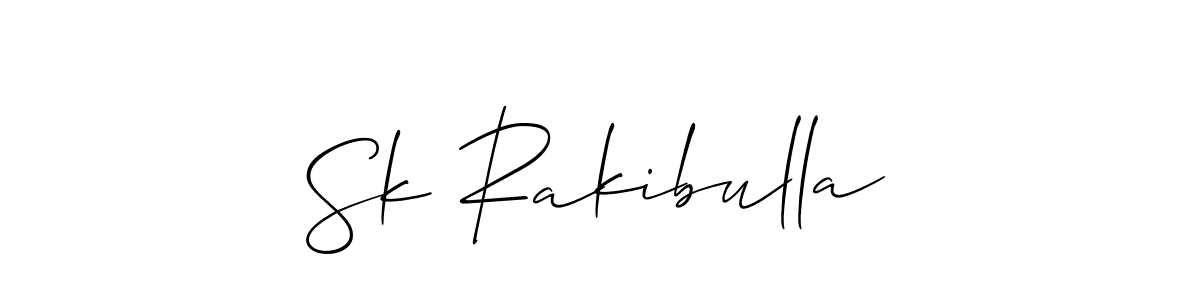 How to make Sk Rakibulla name signature. Use Allison_Script style for creating short signs online. This is the latest handwritten sign. Sk Rakibulla signature style 2 images and pictures png