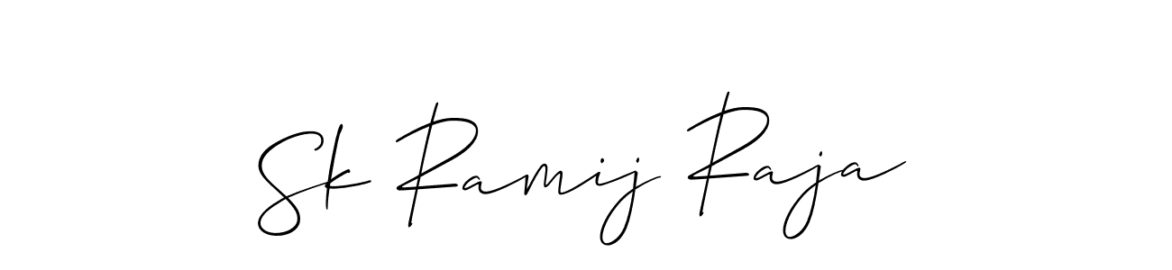 The best way (Allison_Script) to make a short signature is to pick only two or three words in your name. The name Sk Ramij Raja include a total of six letters. For converting this name. Sk Ramij Raja signature style 2 images and pictures png