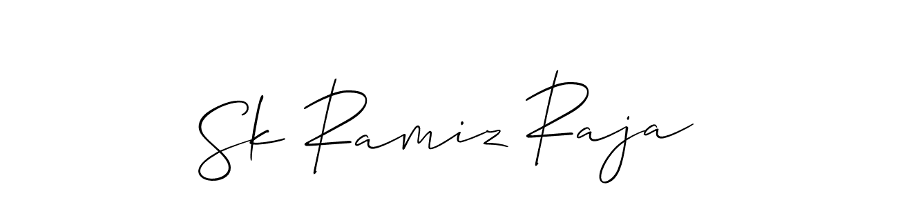 Use a signature maker to create a handwritten signature online. With this signature software, you can design (Allison_Script) your own signature for name Sk Ramiz Raja. Sk Ramiz Raja signature style 2 images and pictures png