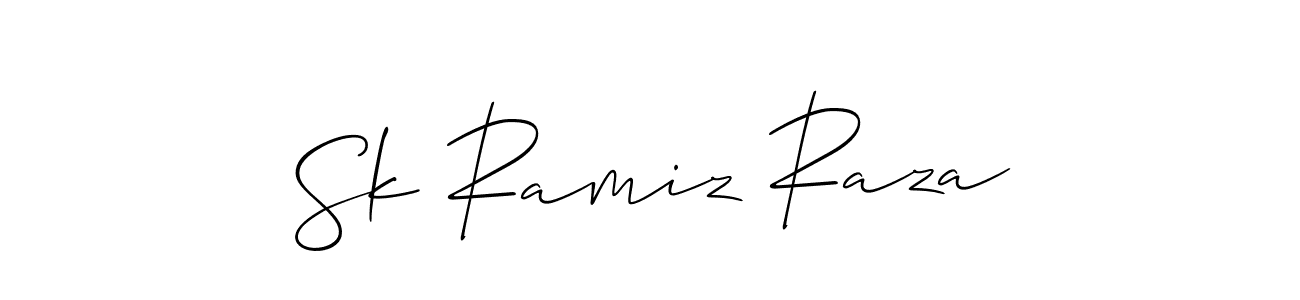 Use a signature maker to create a handwritten signature online. With this signature software, you can design (Allison_Script) your own signature for name Sk Ramiz Raza. Sk Ramiz Raza signature style 2 images and pictures png