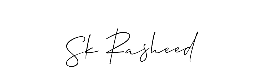 Use a signature maker to create a handwritten signature online. With this signature software, you can design (Allison_Script) your own signature for name Sk Rasheed. Sk Rasheed signature style 2 images and pictures png
