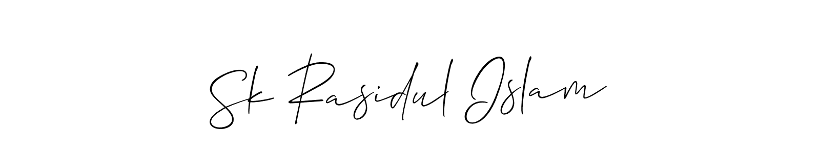 How to make Sk Rasidul Islam name signature. Use Allison_Script style for creating short signs online. This is the latest handwritten sign. Sk Rasidul Islam signature style 2 images and pictures png
