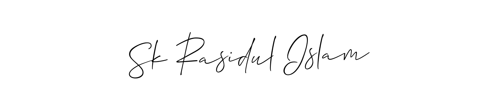 How to make Sk Rasidul Islam name signature. Use Allison_Script style for creating short signs online. This is the latest handwritten sign. Sk Rasidul Islam signature style 2 images and pictures png