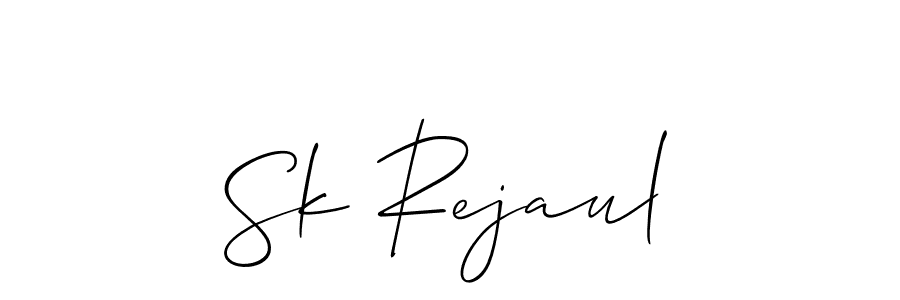 Also You can easily find your signature by using the search form. We will create Sk Rejaul name handwritten signature images for you free of cost using Allison_Script sign style. Sk Rejaul signature style 2 images and pictures png