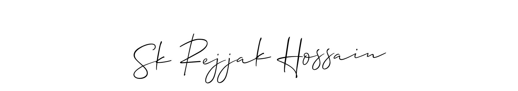 Create a beautiful signature design for name Sk Rejjak Hossain. With this signature (Allison_Script) fonts, you can make a handwritten signature for free. Sk Rejjak Hossain signature style 2 images and pictures png