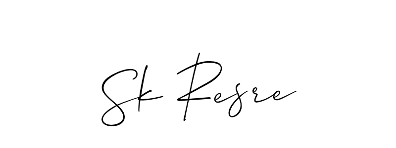 How to make Sk Resre name signature. Use Allison_Script style for creating short signs online. This is the latest handwritten sign. Sk Resre signature style 2 images and pictures png