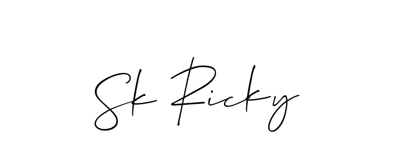 Make a short Sk Ricky signature style. Manage your documents anywhere anytime using Allison_Script. Create and add eSignatures, submit forms, share and send files easily. Sk Ricky signature style 2 images and pictures png
