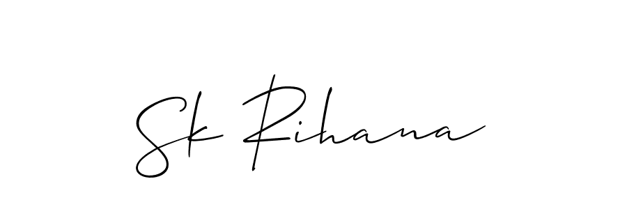 Make a beautiful signature design for name Sk Rihana. With this signature (Allison_Script) style, you can create a handwritten signature for free. Sk Rihana signature style 2 images and pictures png