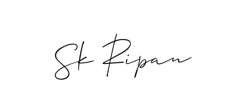 Also You can easily find your signature by using the search form. We will create Sk Ripan name handwritten signature images for you free of cost using Allison_Script sign style. Sk Ripan signature style 2 images and pictures png