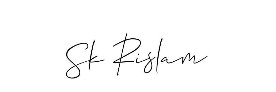 Create a beautiful signature design for name Sk Rislam. With this signature (Allison_Script) fonts, you can make a handwritten signature for free. Sk Rislam signature style 2 images and pictures png