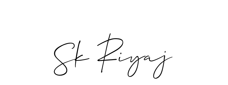 How to make Sk Riyaj name signature. Use Allison_Script style for creating short signs online. This is the latest handwritten sign. Sk Riyaj signature style 2 images and pictures png
