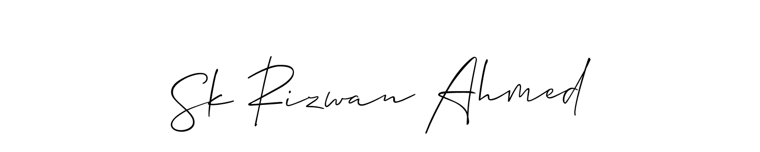 How to make Sk Rizwan Ahmed signature? Allison_Script is a professional autograph style. Create handwritten signature for Sk Rizwan Ahmed name. Sk Rizwan Ahmed signature style 2 images and pictures png