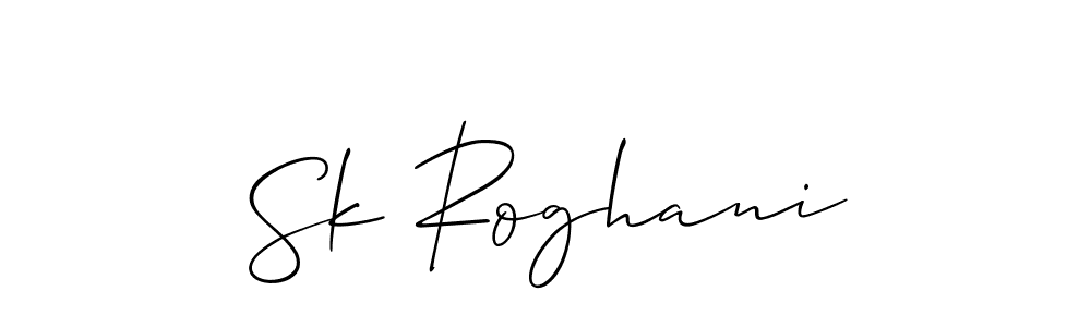 Allison_Script is a professional signature style that is perfect for those who want to add a touch of class to their signature. It is also a great choice for those who want to make their signature more unique. Get Sk Roghani name to fancy signature for free. Sk Roghani signature style 2 images and pictures png