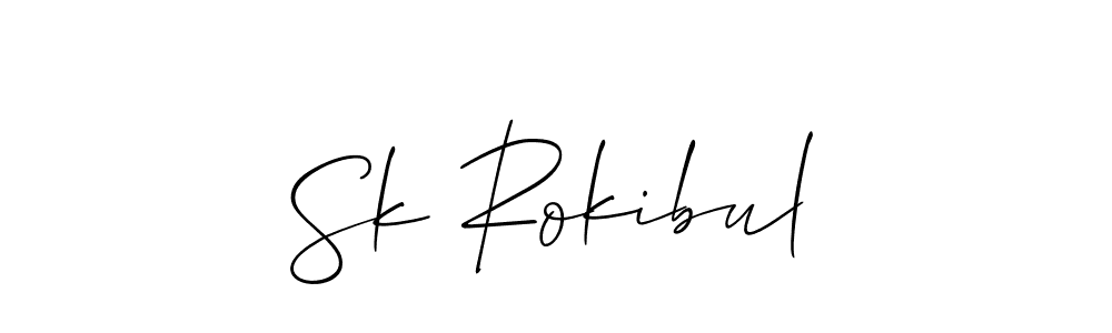 Make a beautiful signature design for name Sk Rokibul. With this signature (Allison_Script) style, you can create a handwritten signature for free. Sk Rokibul signature style 2 images and pictures png
