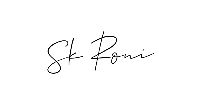 You should practise on your own different ways (Allison_Script) to write your name (Sk Roni) in signature. don't let someone else do it for you. Sk Roni signature style 2 images and pictures png