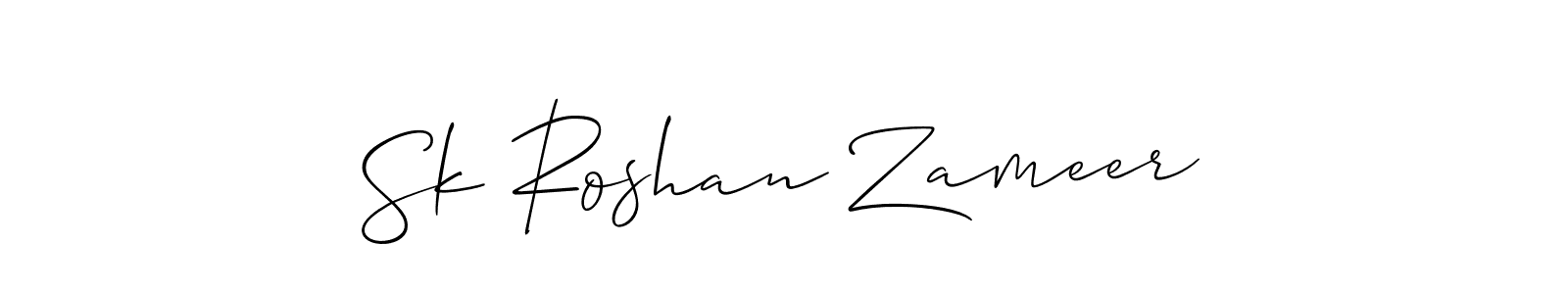 Design your own signature with our free online signature maker. With this signature software, you can create a handwritten (Allison_Script) signature for name Sk Roshan Zameer. Sk Roshan Zameer signature style 2 images and pictures png