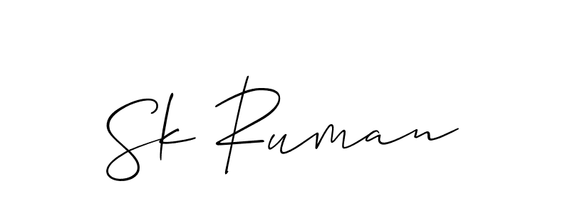 Best and Professional Signature Style for Sk Ruman. Allison_Script Best Signature Style Collection. Sk Ruman signature style 2 images and pictures png