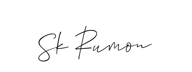 You should practise on your own different ways (Allison_Script) to write your name (Sk Rumon) in signature. don't let someone else do it for you. Sk Rumon signature style 2 images and pictures png