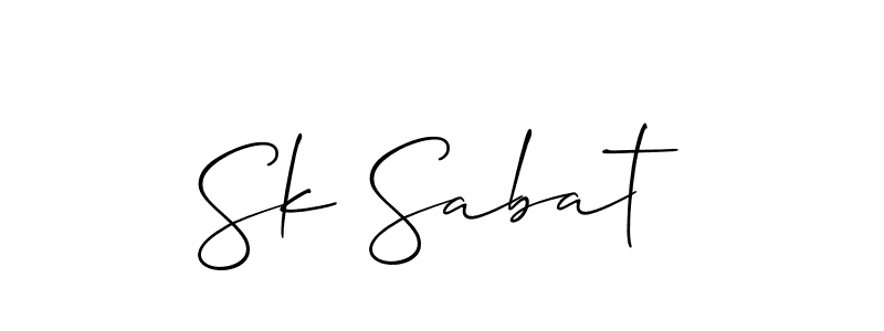 How to Draw Sk Sabat signature style? Allison_Script is a latest design signature styles for name Sk Sabat. Sk Sabat signature style 2 images and pictures png