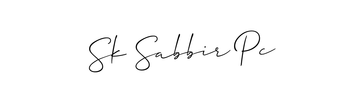 Design your own signature with our free online signature maker. With this signature software, you can create a handwritten (Allison_Script) signature for name Sk Sabbir Pc. Sk Sabbir Pc signature style 2 images and pictures png