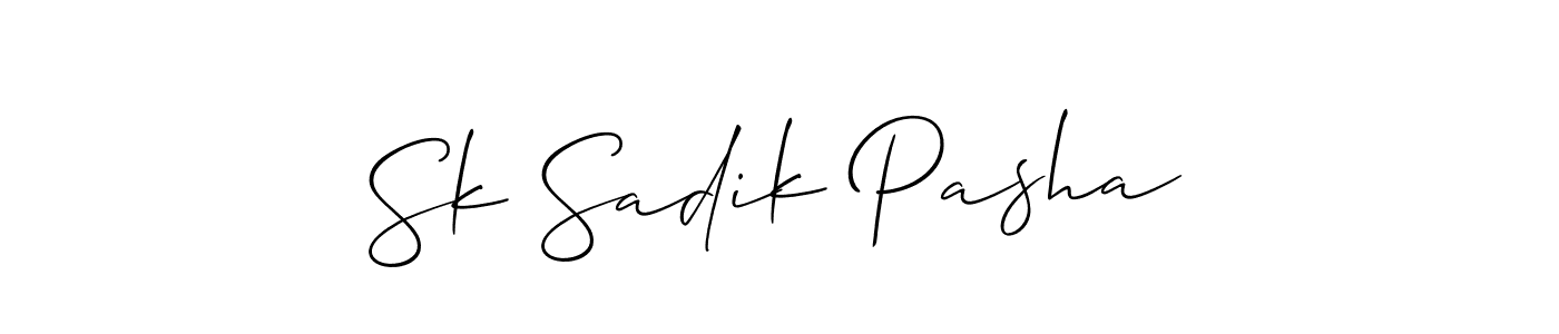 Design your own signature with our free online signature maker. With this signature software, you can create a handwritten (Allison_Script) signature for name Sk Sadik Pasha. Sk Sadik Pasha signature style 2 images and pictures png