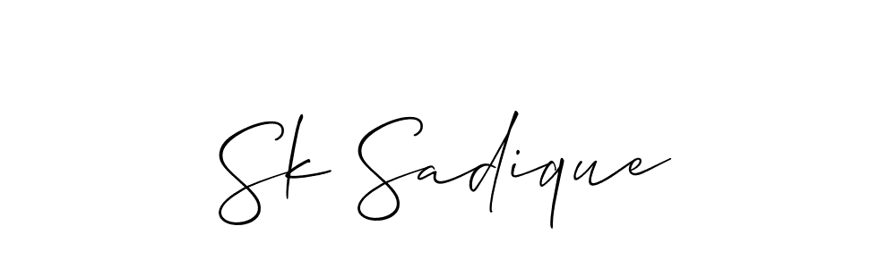 Use a signature maker to create a handwritten signature online. With this signature software, you can design (Allison_Script) your own signature for name Sk Sadique. Sk Sadique signature style 2 images and pictures png