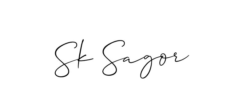 How to make Sk Sagor signature? Allison_Script is a professional autograph style. Create handwritten signature for Sk Sagor name. Sk Sagor signature style 2 images and pictures png