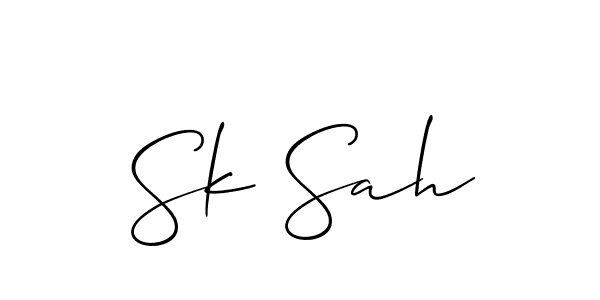 How to Draw Sk Sah signature style? Allison_Script is a latest design signature styles for name Sk Sah. Sk Sah signature style 2 images and pictures png