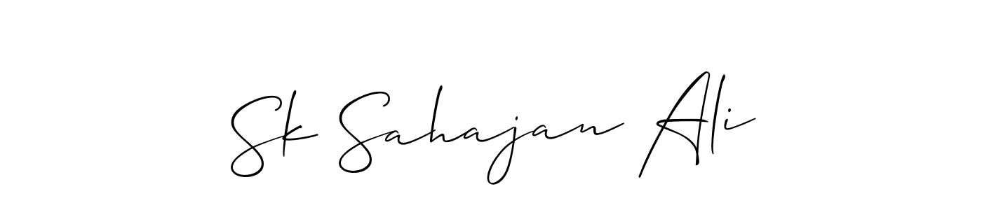 Make a beautiful signature design for name Sk Sahajan Ali. With this signature (Allison_Script) style, you can create a handwritten signature for free. Sk Sahajan Ali signature style 2 images and pictures png
