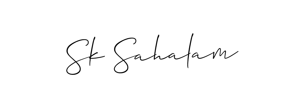 Create a beautiful signature design for name Sk Sahalam. With this signature (Allison_Script) fonts, you can make a handwritten signature for free. Sk Sahalam signature style 2 images and pictures png