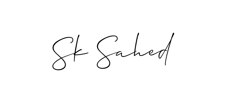 Best and Professional Signature Style for Sk Sahed. Allison_Script Best Signature Style Collection. Sk Sahed signature style 2 images and pictures png