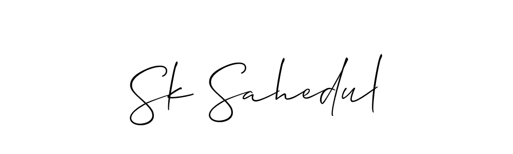 Create a beautiful signature design for name Sk Sahedul. With this signature (Allison_Script) fonts, you can make a handwritten signature for free. Sk Sahedul signature style 2 images and pictures png