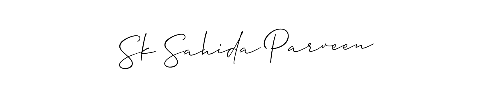 How to make Sk Sahida Parveen name signature. Use Allison_Script style for creating short signs online. This is the latest handwritten sign. Sk Sahida Parveen signature style 2 images and pictures png